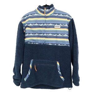 Hooey Sherpa Pullover Jacket Mens S Navy Boho Western Aztec Southwestern Outdoor